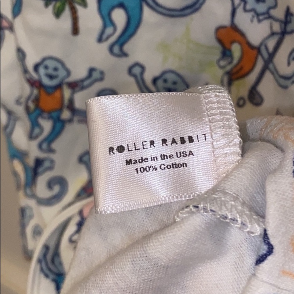 NEW ROLLER RABBIT PALM BEACH MONKEY POLO PAJAMAS TOP SZ M FLORIDA Preppy COTTON - Picture 9 of 14